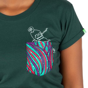 POCKETPARROT Women Shirt Dark Green from Kipepeo-Clothing