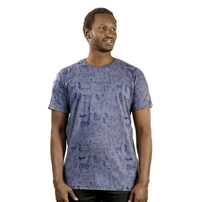 WANYAMA Männer Shirt Charcoal from Kipepeo-Clothing