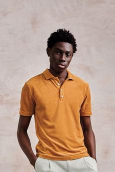 OLLIE - Organic Cotton Blend Terry Polo - Golden Brown via KOMODO