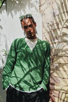 JACOB - Cotton Tencel cardigan - Jungle Green via KOMODO