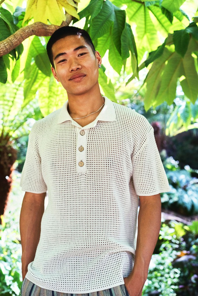 OLIVER - Organic Cotton Polo Top Ivory Melange from KOMODO