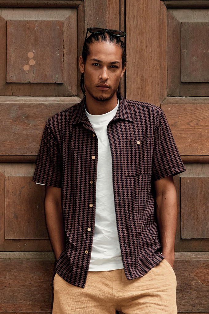 SPINDRIFT - Organic Cotton Shirt - Brown Stripe from KOMODO