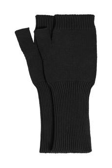 JAS GOTS Organic Cotton Fingerless Gloves - Black via KOMODO