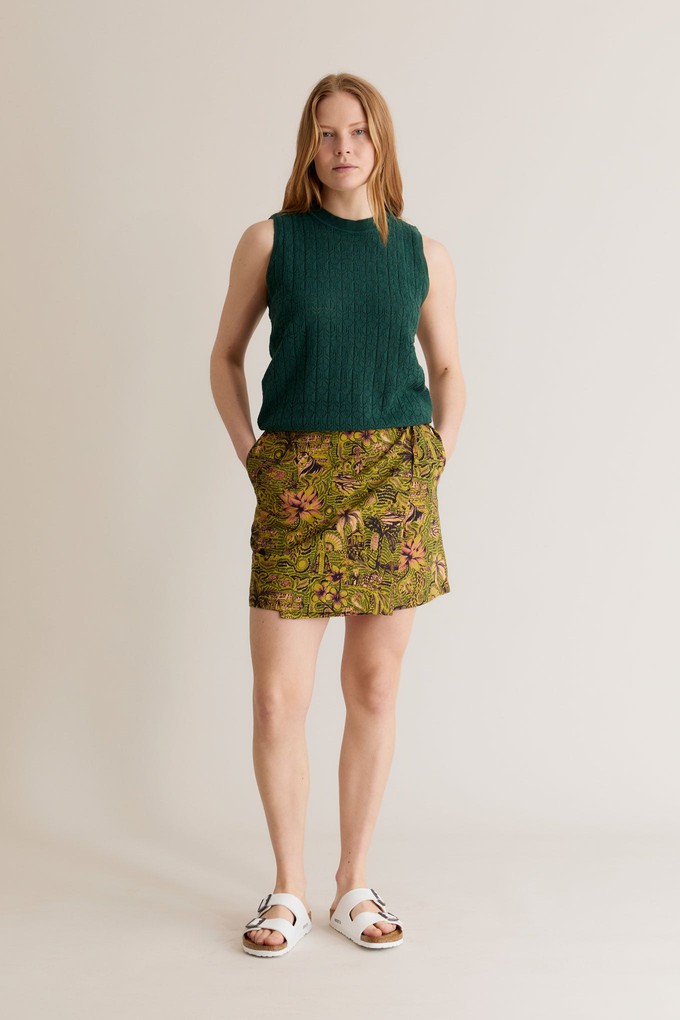 SOLSTICE - Organic Cotton Skirt Tropical Print Green from KOMODO