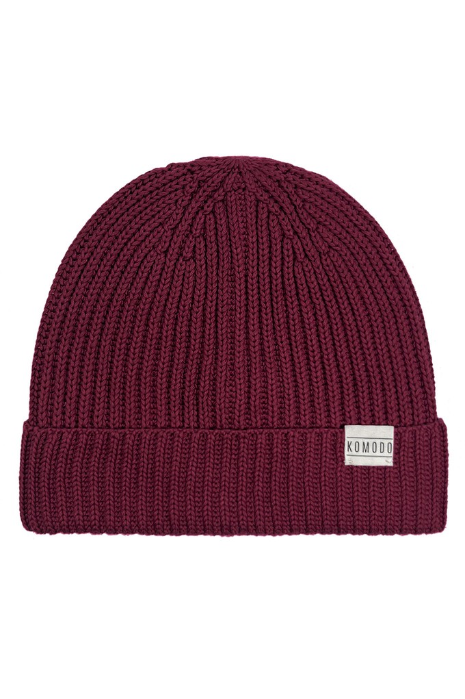 TOWN - GOTS Organic Cotton Beenie Hat Wine Red from KOMODO