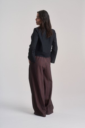 BEACH - Organic Cotton Print Trousers - Brown Stripe from KOMODO