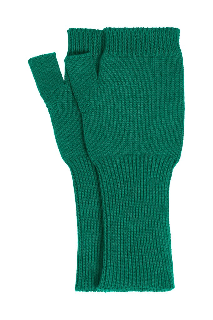 JAS GOTS Organic Cotton Fingerless Gloves - Bright Green from KOMODO