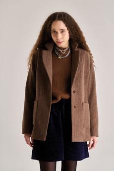 OPHELIA Recycled Poly Wool Blazer - Biscuit via KOMODO