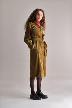 HARITTI Organic Cotton Cord Dress - Olive via KOMODO
