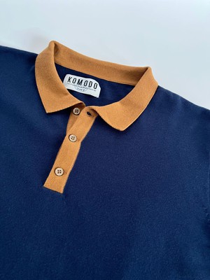 FRANK - Organic Cotton Knit Polo - Navy from KOMODO