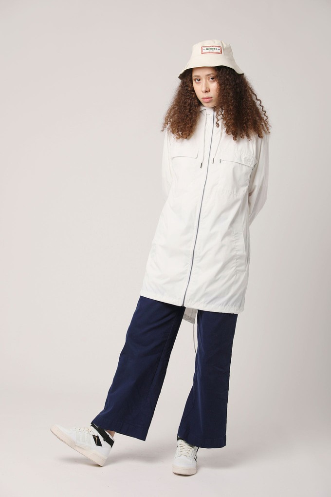RIVER Recycled PET Water Resistant Rain Coat Off White from KOMODO