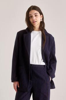 OPHELIA Recycled Poly Wool Blazer - Navy via KOMODO