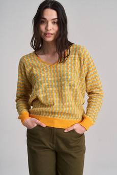 CLOVER - Pointelle Knit Organic Linen Jumper - Sunshine Wave via KOMODO