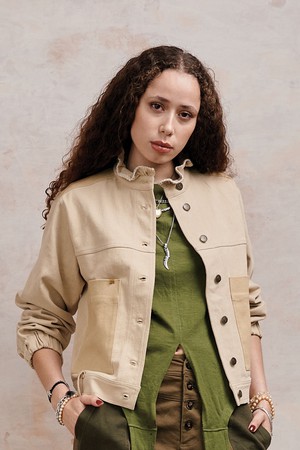 RUFFLE - Organic Cotton Jacket - Dark Sand from KOMODO