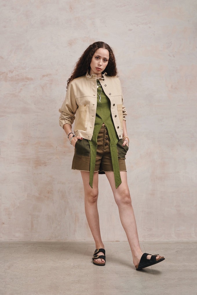 RUFFLE - Organic Cotton Jacket - Dark Sand from KOMODO