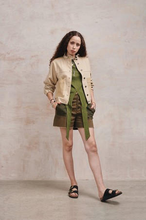 RUFFLE - Organic Cotton Jacket - Dark Sand from KOMODO
