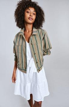 NEPTUNE - Organic Cotton Jacket Green Stripe via KOMODO