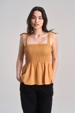 GAIA - Organic Cotton Seersucker Vest - Orange from KOMODO