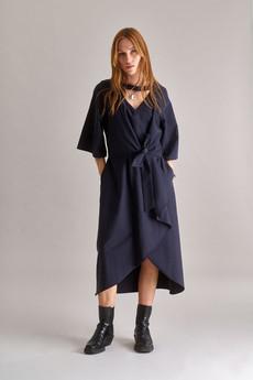 VIVIENNE Cotton Tencel Dress - Navy via KOMODO