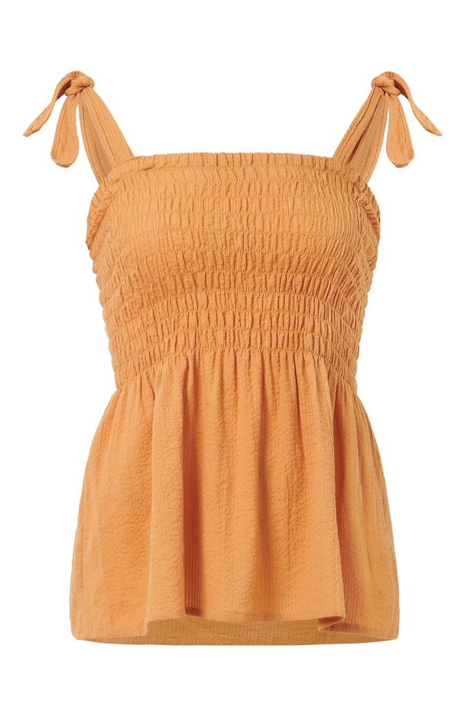 GAIA - Organic Cotton Seersucker Vest - Orange from KOMODO