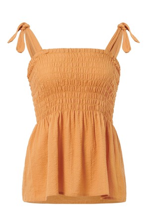 GAIA - Organic Cotton Seersucker Vest - Orange from KOMODO