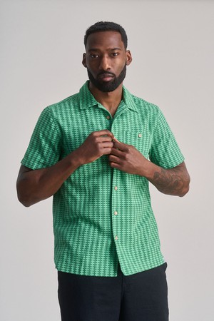 SPINDRIFT - Organic Cotton Shirt - Green Bolt Stripe from KOMODO