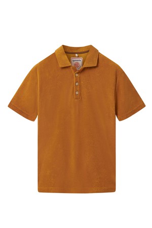 OLLIE - Organic Cotton Blend Terry Polo - Golden Brown from KOMODO