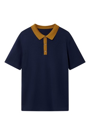 FRANK - Organic Cotton Knit Polo - Navy from KOMODO