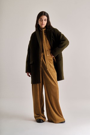 OLIVIA Recycled Wool Poly Coat - Olive from KOMODO
