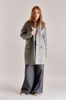 OLIVIA Recycled Wool Poly Coat - Grey via KOMODO