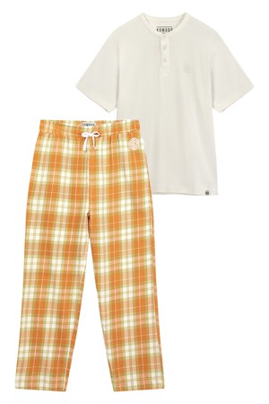 JIM JAM - Men's Organic Cotton Pyjama Set Orange from KOMODO
