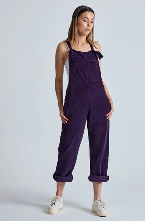 MARY-LOU Aubergine - Organic Cotton Cord Dungarees by Flax & Loom from KOMODO
