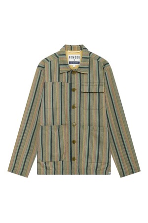 LANDON - Organic Cotton Jacket Green Stripe from KOMODO