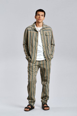 LANDON - Organic Cotton Jacket Green Stripe from KOMODO