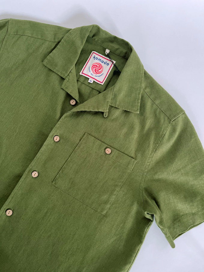 SPINDRIFT - Organic Linen Cotton Shirt - Khaki from KOMODO