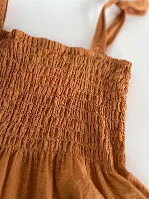 GAIA - Organic Cotton Seersucker Vest - Orange from KOMODO