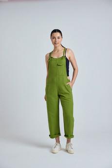 MARY-LOU Green - GOTS Organic Cotton Dungaress by Flax & Loom van KOMODO