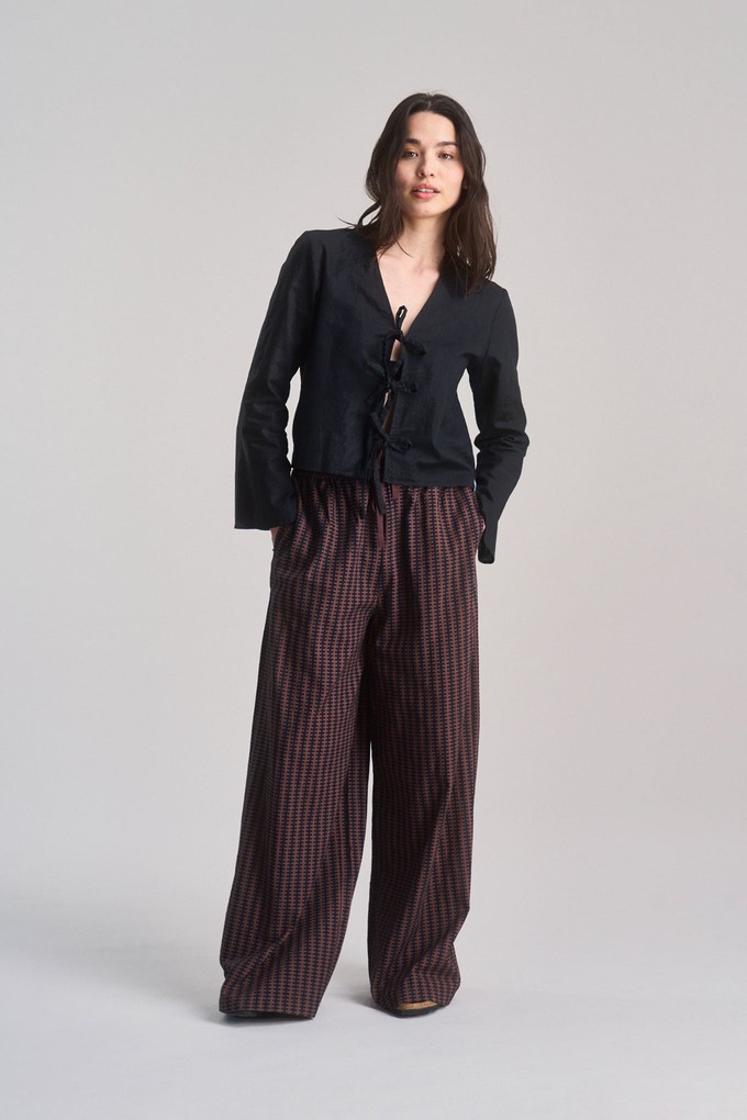 BEACH - Organic Cotton Print Trousers - Brown Stripe from KOMODO