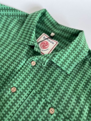 SPINDRIFT - Organic Cotton Shirt - Green Bolt Stripe from KOMODO