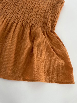 GAIA - Organic Cotton Seersucker Vest - Orange from KOMODO