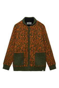 HIDDEN LEOPARD - Womens Fleece Lined Wool Jacket Orange via KOMODO