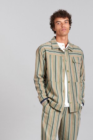 LANDON - Organic Cotton Jacket Green Stripe from KOMODO