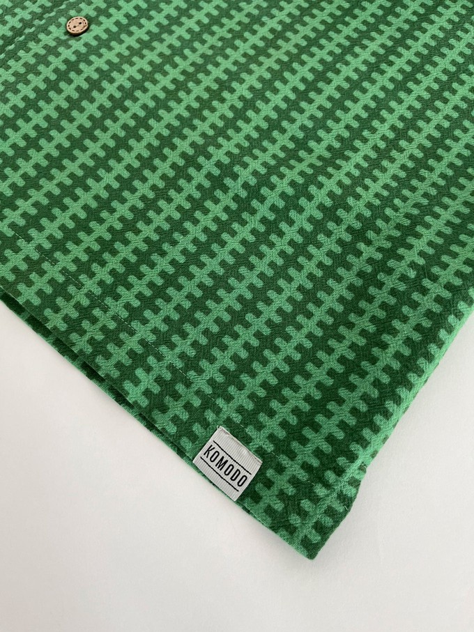 SPINDRIFT - Organic Cotton Shirt - Green Bolt Stripe from KOMODO