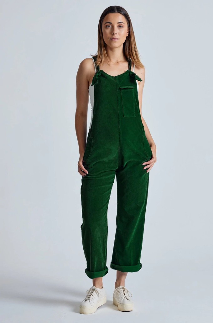 MARY-LOU Winter Green - Organic Cotton Dungarees by Flax & Loom from KOMODO