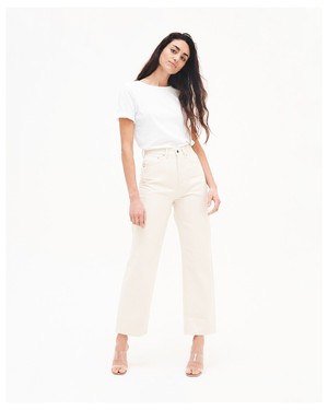 Bobbie undyed witte barrel jeans from Kuyichi