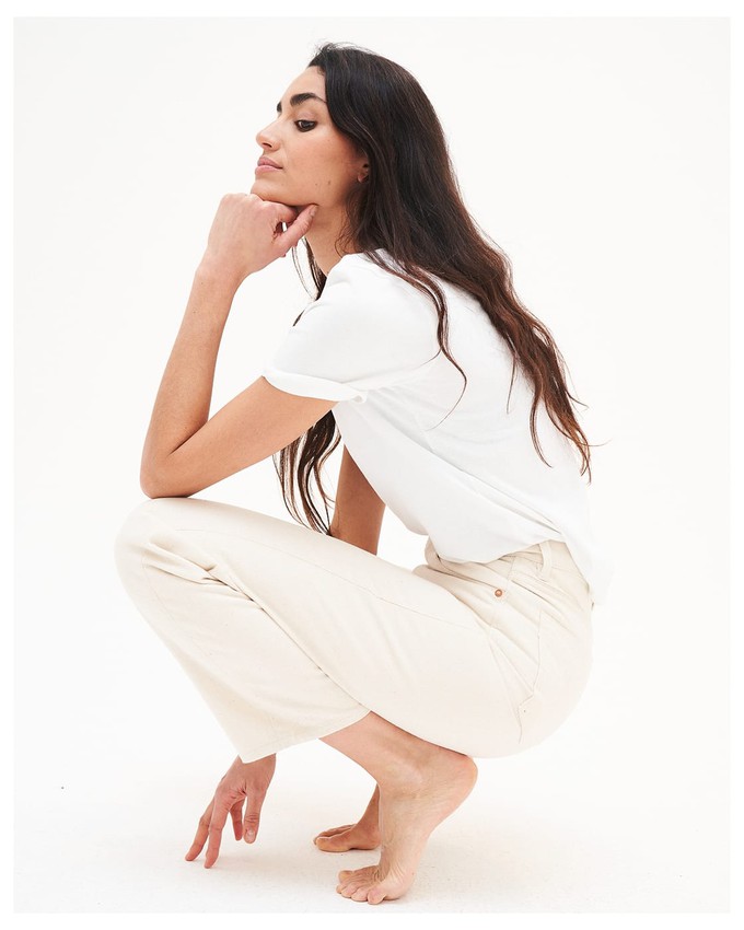 Bobbie undyed witte barrel jeans from Kuyichi