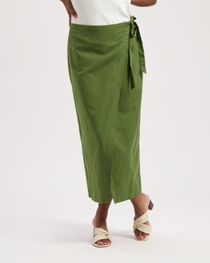 Hanna Linnen Wrap Skirt from Kuyichi