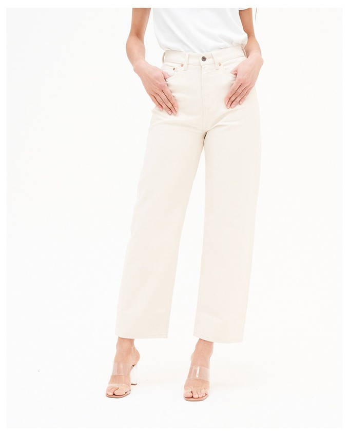 Bobbie undyed witte barrel jeans from Kuyichi