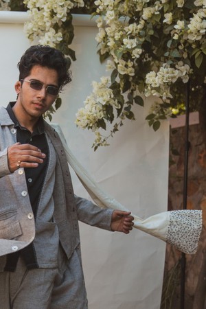 Sonder Embroidered Checks Scarf from Lafaani Sonder Embroidered Checks Scarf from Lafaani