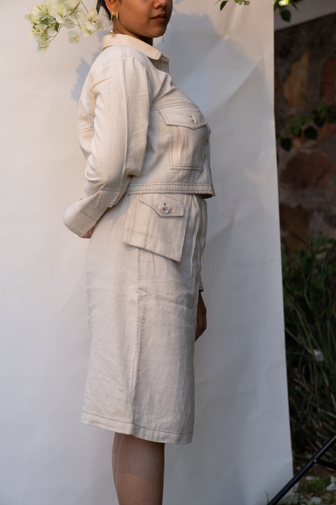 Sonder Cropped Jacket & Front Slit Skirt from Lafaani